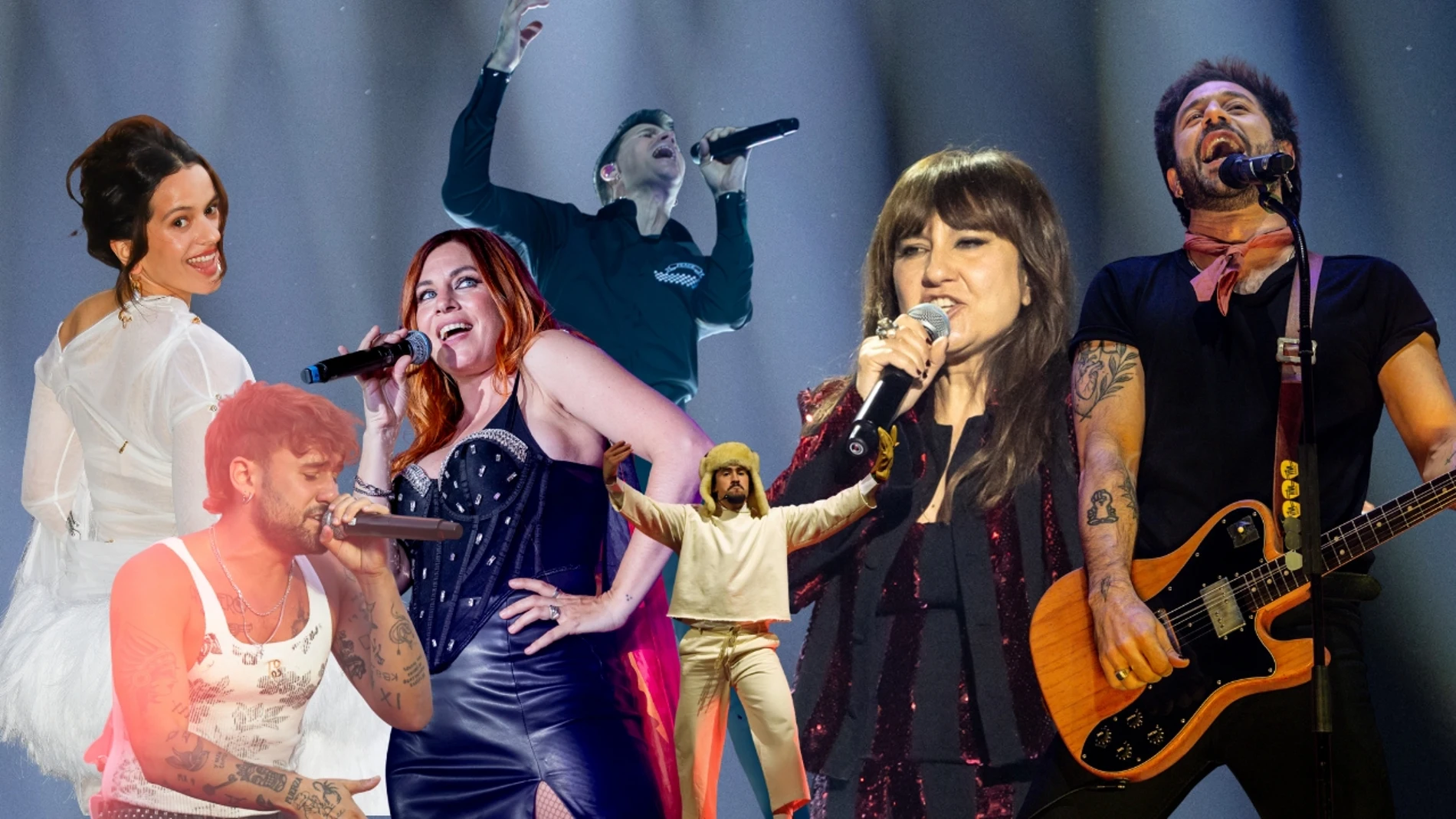 Rosalía, Dani Fernández, Leire Martínez, Dani Martín, Bad Bunny, Amaral y Viva Suecia Rosalía, Dani Fernández, Leire Martínez, Dani Martín, Bad Bunny, Amaral y Viva Suecia