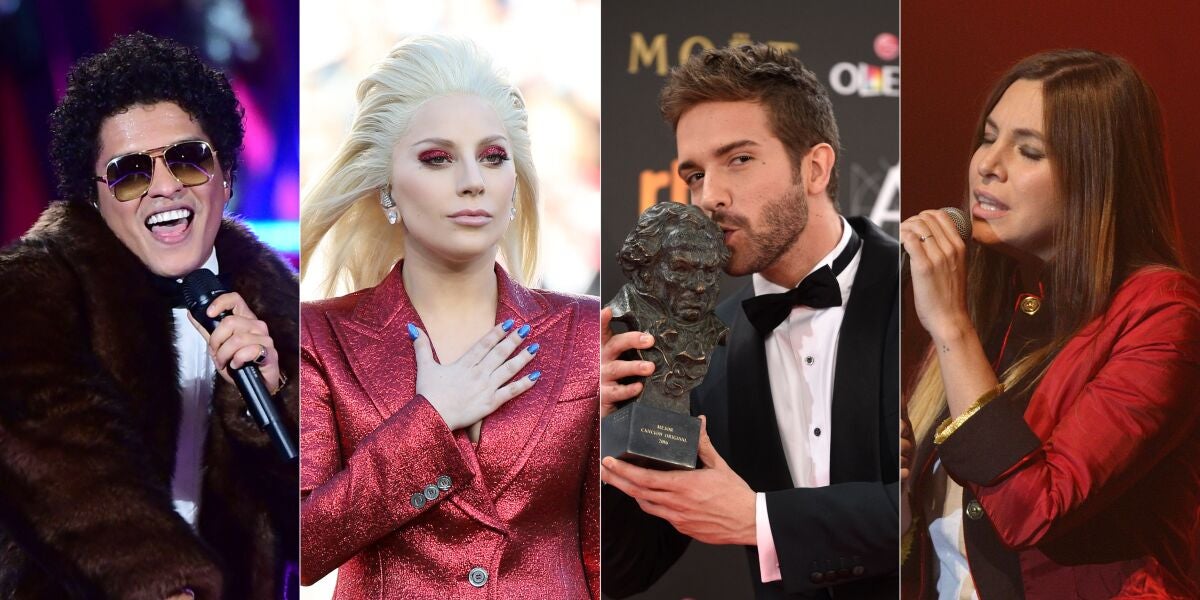 Bruno Mars, Lady Gaga, Pablo Albor&aacute;n y Leire Mart&iacute;nez en 2016
