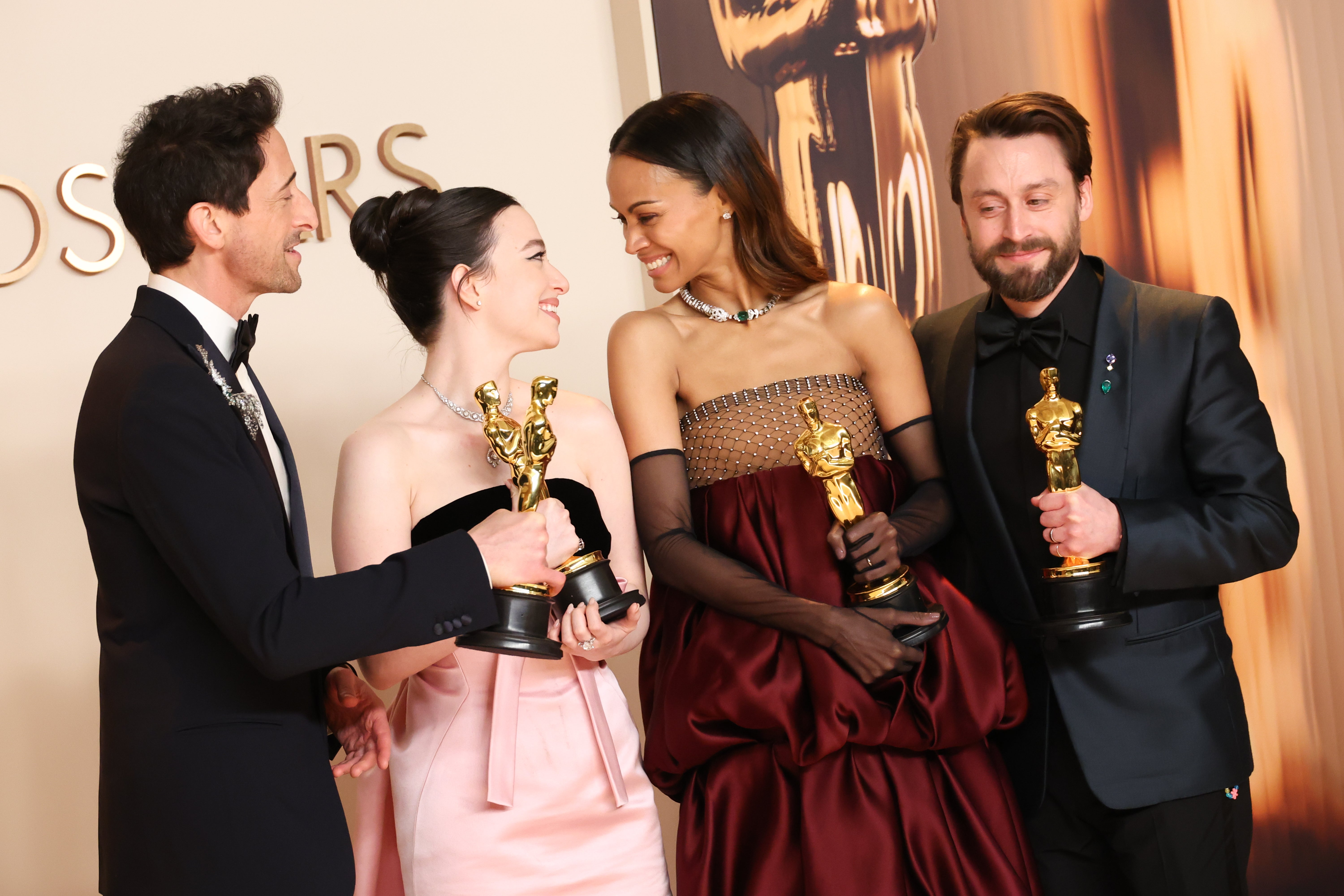 Adrien Brody, Mikey Madison, Zoe Saldana y Kieran Culkin en los Premios Oscar 2025 Adrien Brody, Mikey Madison, Zoe Saldana y Kieran Culkin en los Premios Oscar 2025