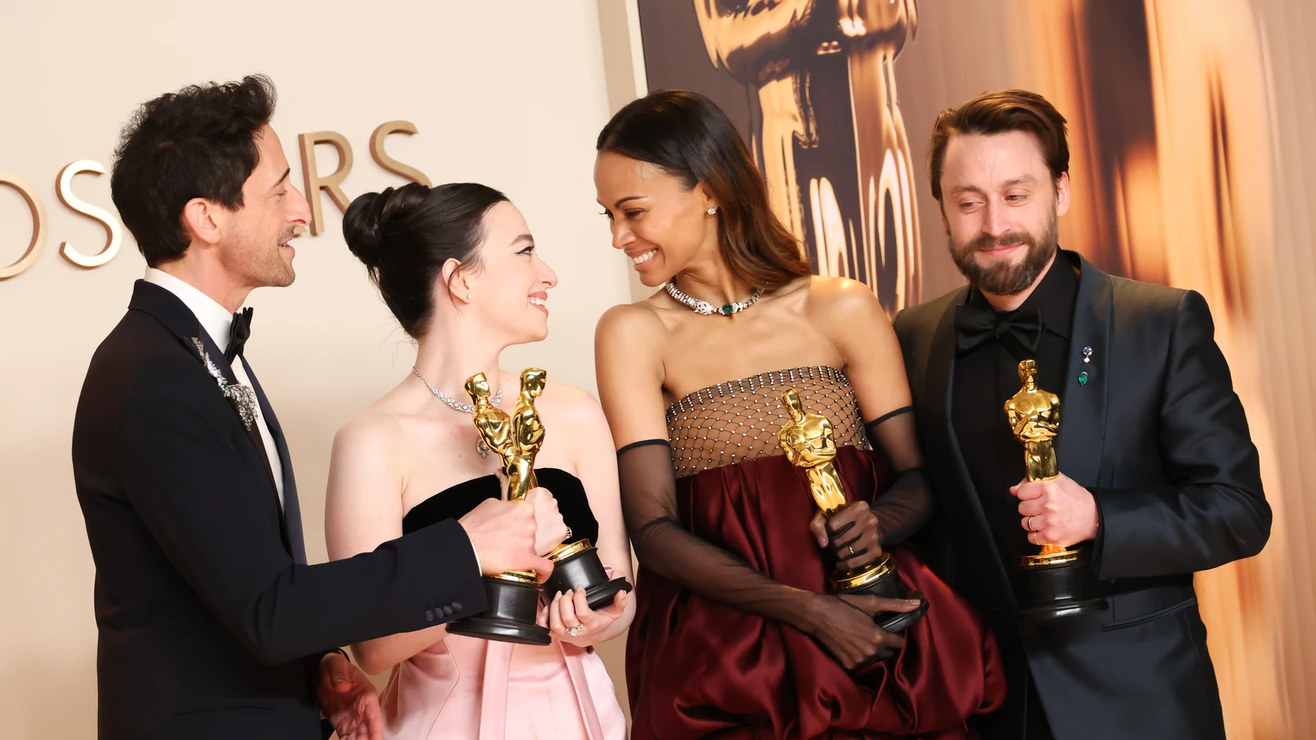Adrien Brody, Mikey Madison, Zoe Saldana y Kieran Culkin en los Premios Oscar 2025 Adrien Brody, Mikey Madison, Zoe Saldana y Kieran Culkin en los Premios Oscar 2025