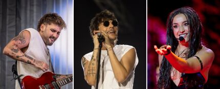 Dani Fern&aacute;ndez, Lola &Iacute;ndigo y Louis Tomlinson durante sus shows de 2025