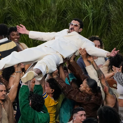 Bad Bunny, durante su actuación en la Super Bowl Bad Bunny, durante su actuación en la Super Bowl