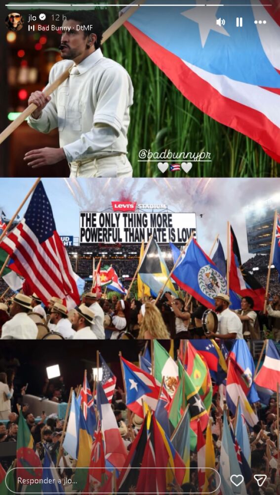 Historia de Jennifer López sobre Bad Bunny 