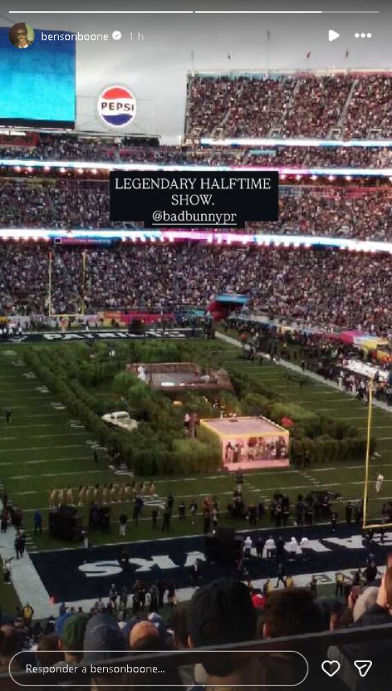 Storie de Benson Boone sobre Bad Bunny