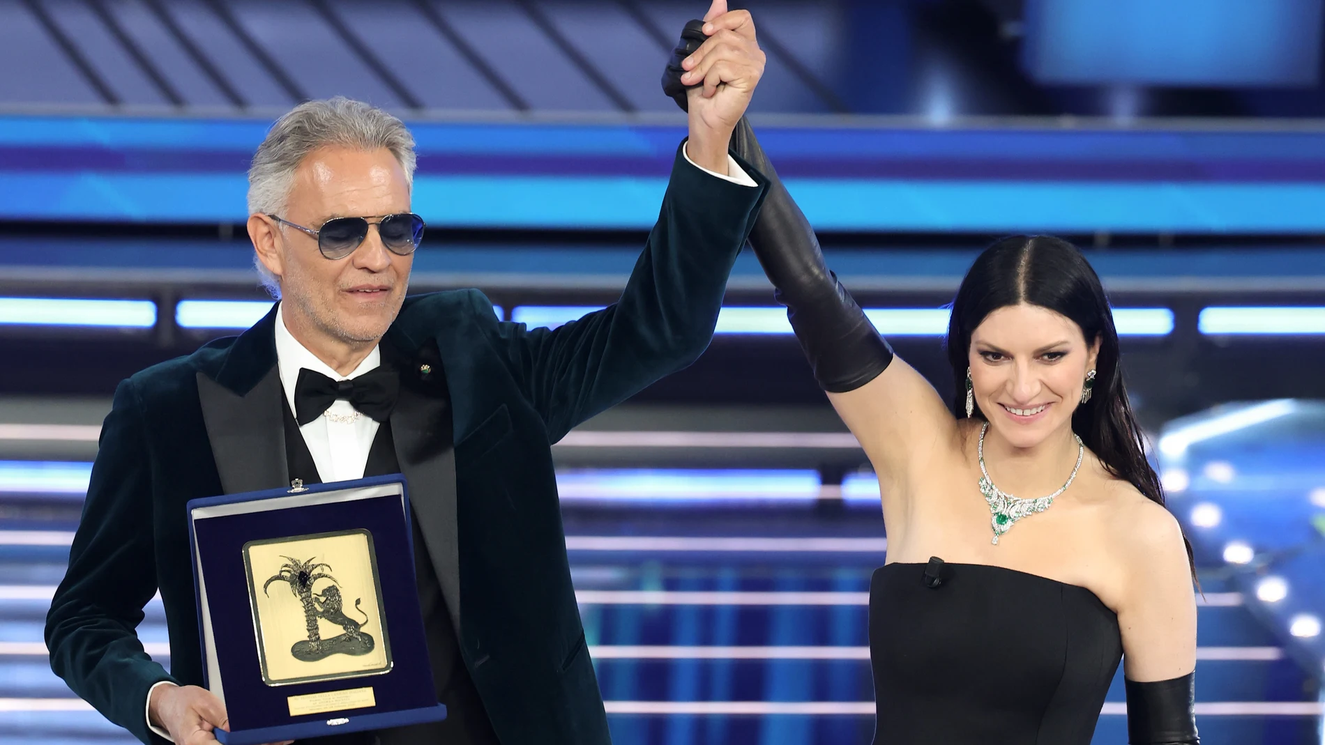 Andrea Bocelli y Laura Pausini en Sanremo 2026 Andrea Bocelli y Laura Pausini en Sanremo 2026