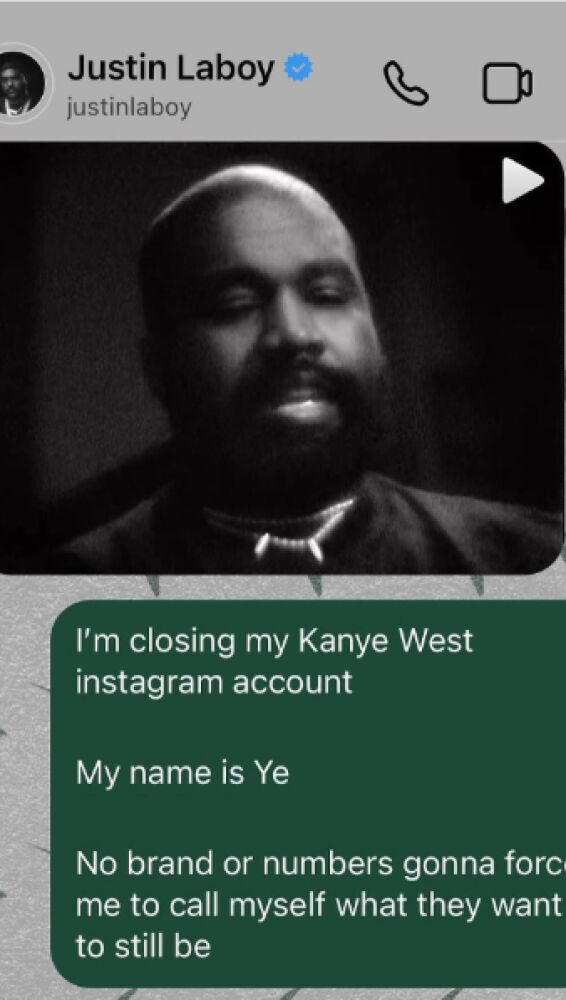 Comunicado de Kanye West antes de su cambio de redes 