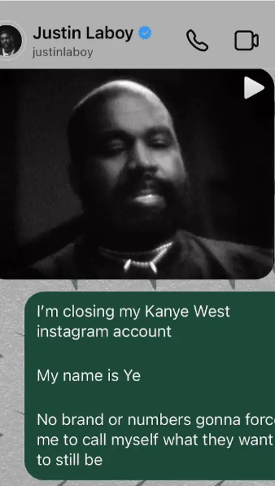 Comunicado de Kanye West antes de su cambio de redes Comunicado de Kanye West antes de su cambio de redes