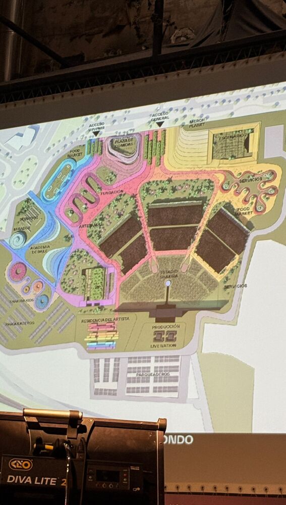 Plano Estadio Shakira y alrededores