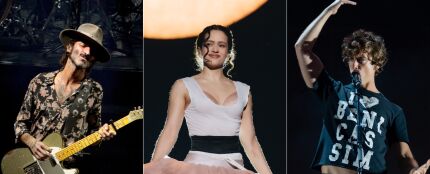 Rosal&iacute;a, Leiva y Guitarricadelafuente, en sus respectivos conciertos de 2026