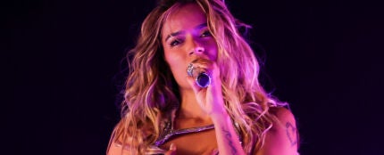 Karol G, durante el primer fin de semana de Coachella 2026