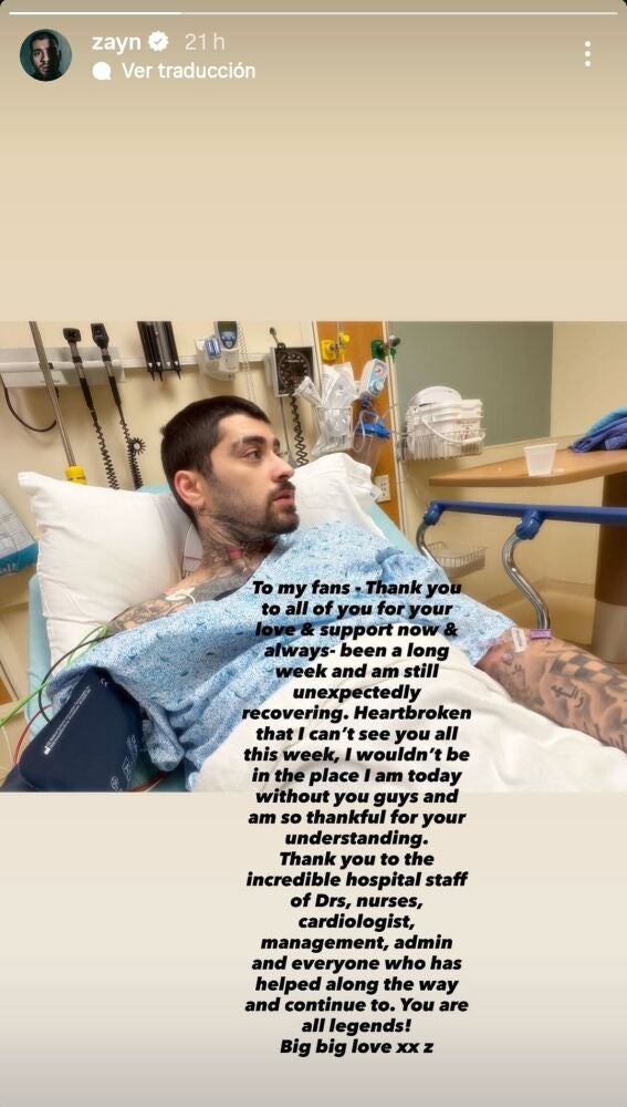 Zayn en el hospital