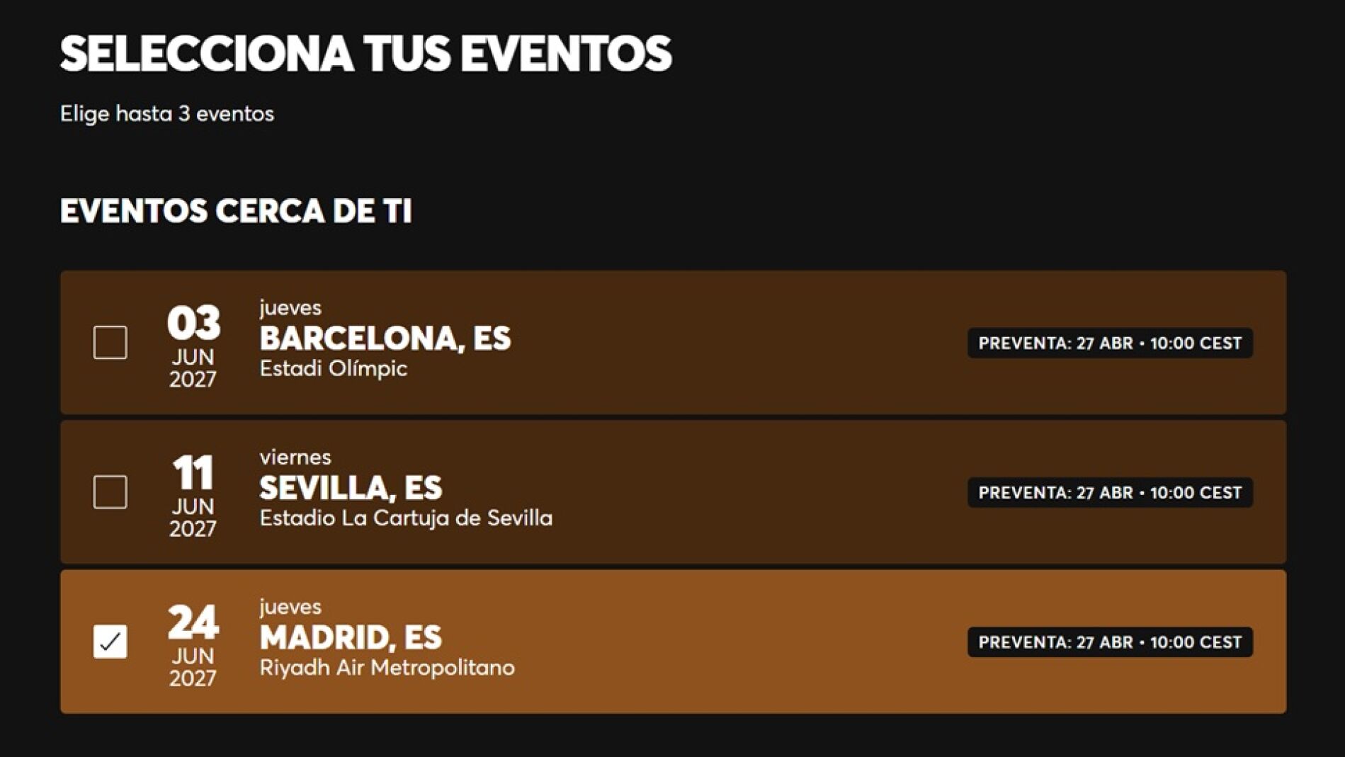 Formulario de la preventa de Karol G