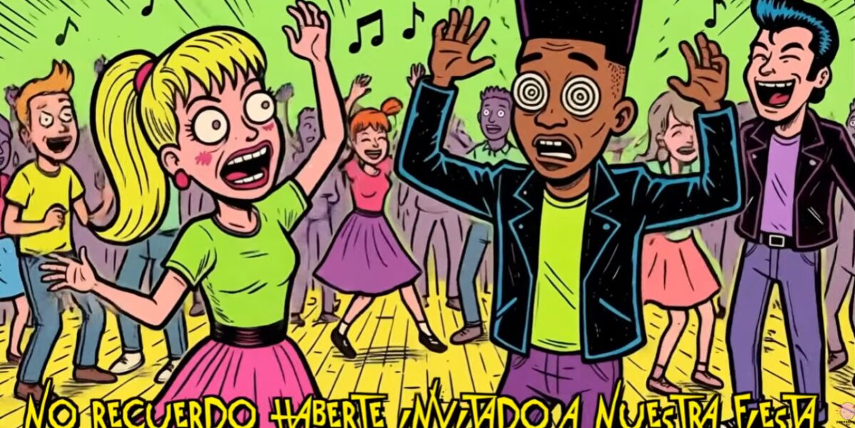 Una imagen del videoclip de 'Alguien ha boicoteado el ponche' de La La Love You