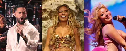 Maluma, Karol G y Lisa (Katseye) en actuaciones recientes Maluma, Karol G y Lisa (Katseye) en actuaciones recientes