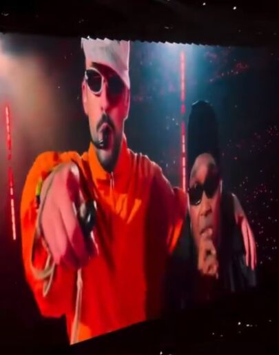 Bad Bunny y Sech, en el segundo concierto de Bad Bunny en Lisboa.
