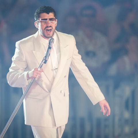 El cantante puertorriqueño Bad Bunny, en uno de los conciertos de la gira 'DeBÍ TiRAR MáS FOToS'.