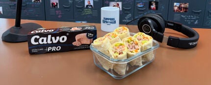 Wrap de hummus con verduras y atún claro Calvo +PRO Wrap de hummus con verduras y atún claro Calvo +PRO
