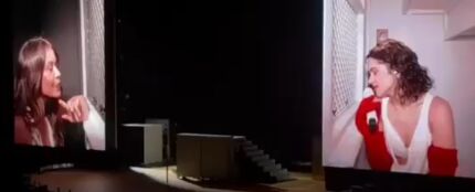 La actriz colombiana Juliana, en el confesionario de Rosal&iacute;a en Bogot&aacute; (Colombia)