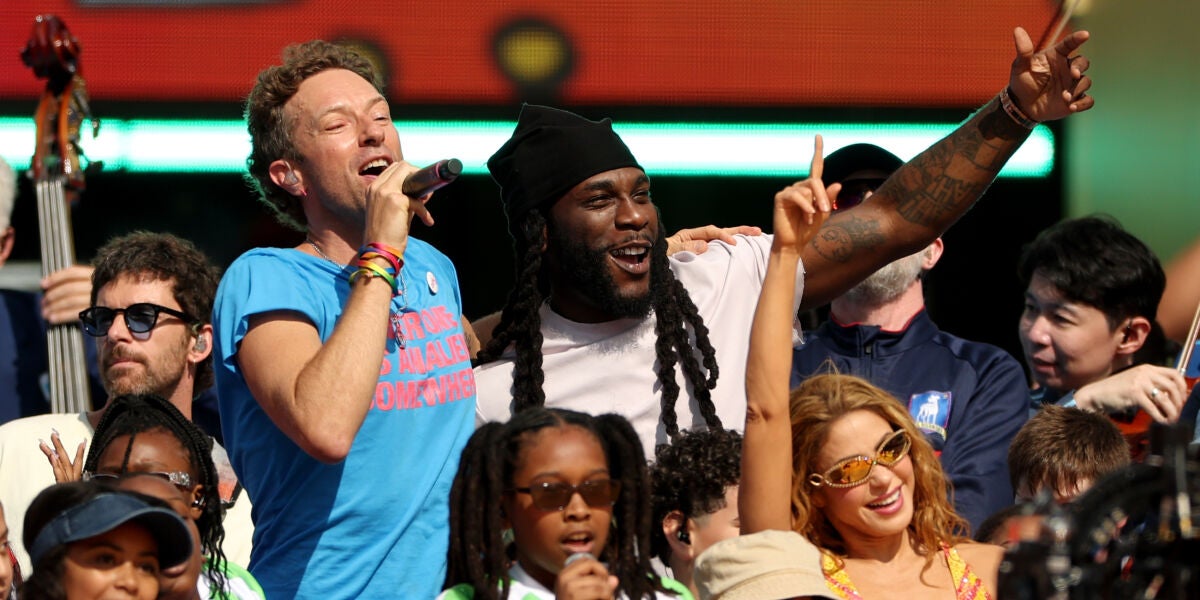 Chris Martin, durante el show del descanso de la final del Mundial de f&uacute;tbol 2026