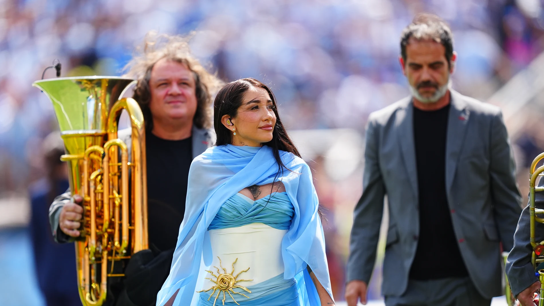María Becerra canta el himno de Argentina en la final del Mundial 2026 María Becerra canta el himno de Argentina en la final del Mundial 2026