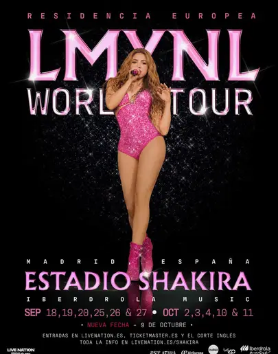 Cartel de la residencia de conciertos de Shakira Cartel de la residencia de conciertos de Shakira