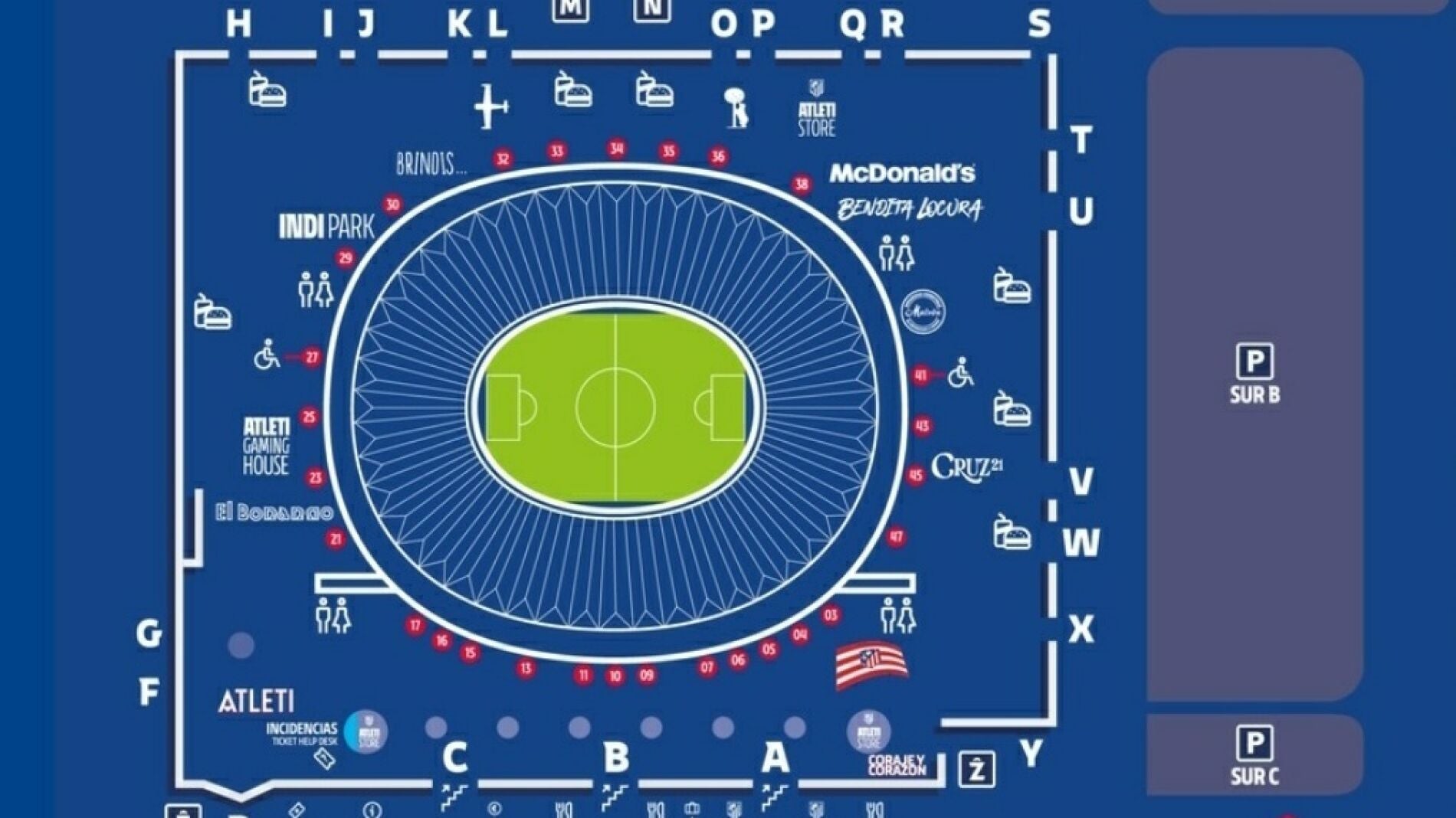 Mapa de accesos para el concierto de Kanye West en el Metropolitano