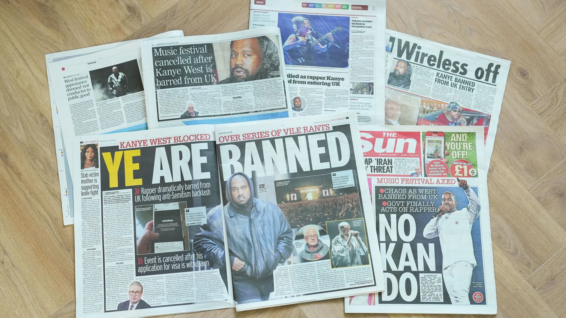 Periódicos británicos cubrieron la noticia de la cancelación del concierto de Ye en el Wireless Festival