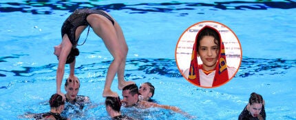 Montaje de Rosal&iacute;a y la selecci&oacute;n de nataci&oacute;n art&iacute;stica espa&ntilde;ola