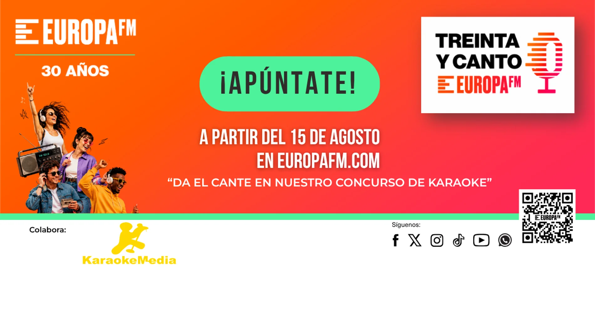 Europa FM busca a la estrella del karaoke en España con 'Treinta y Canto', el gran concurso por nuestros 30 años Europa FM busca a la estrella del karaoke en España con 'Treinta y Canto', el gran concurso por nuestros 30 años
