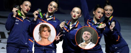 Montaje del conjunto espa&ntilde;ol de r&iacute;tmica con Pen&eacute;lope Cruz y Residente
