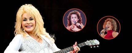 Montaje de Dolly Parton con Miley Cyrus y Whitney Houston Montaje de Dolly Parton con Miley Cyrus y Whitney Houston