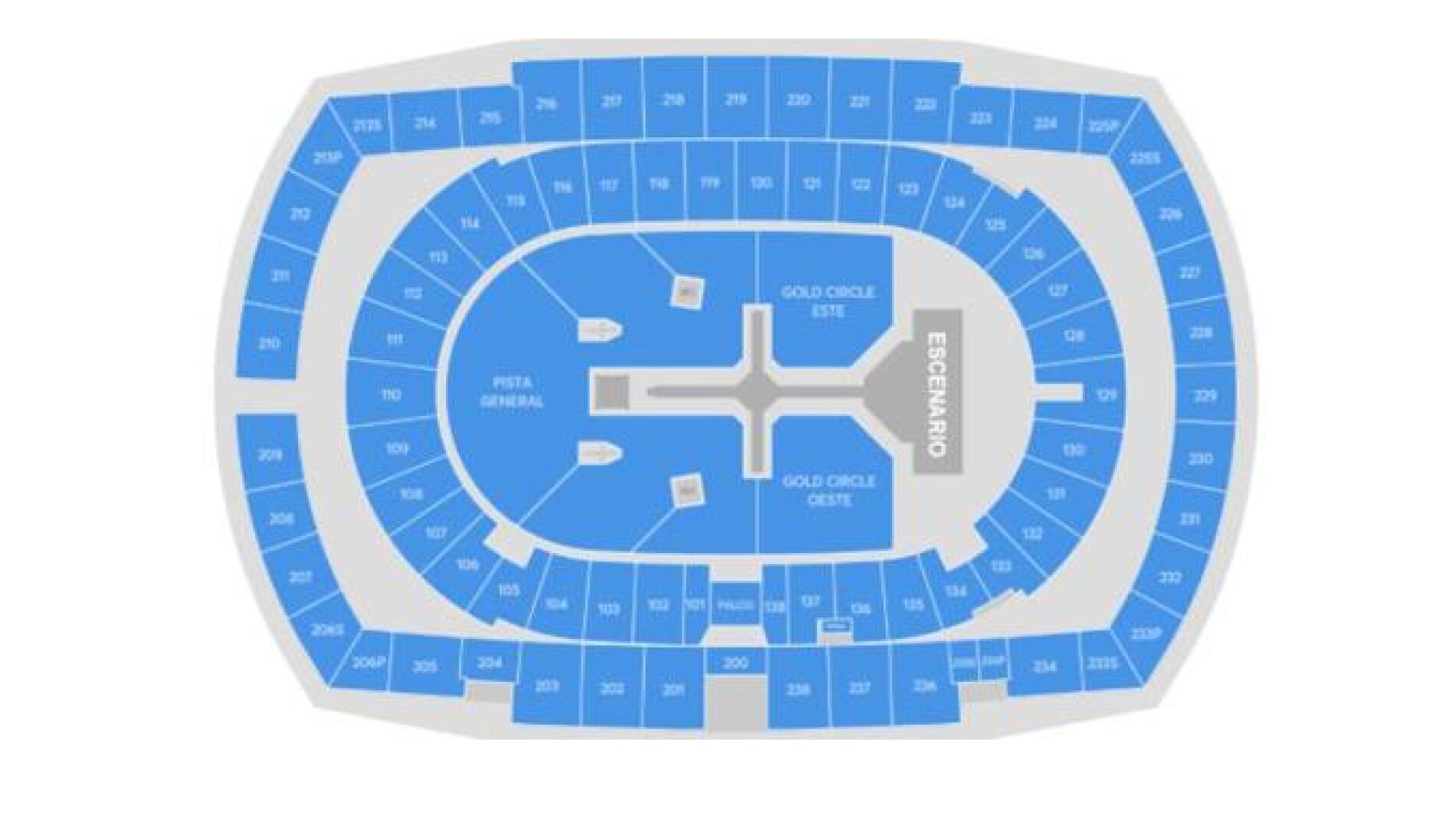 Mapa Orientativo del concierto de The Weeknd en el Estadi Olímpic de Barcelona
