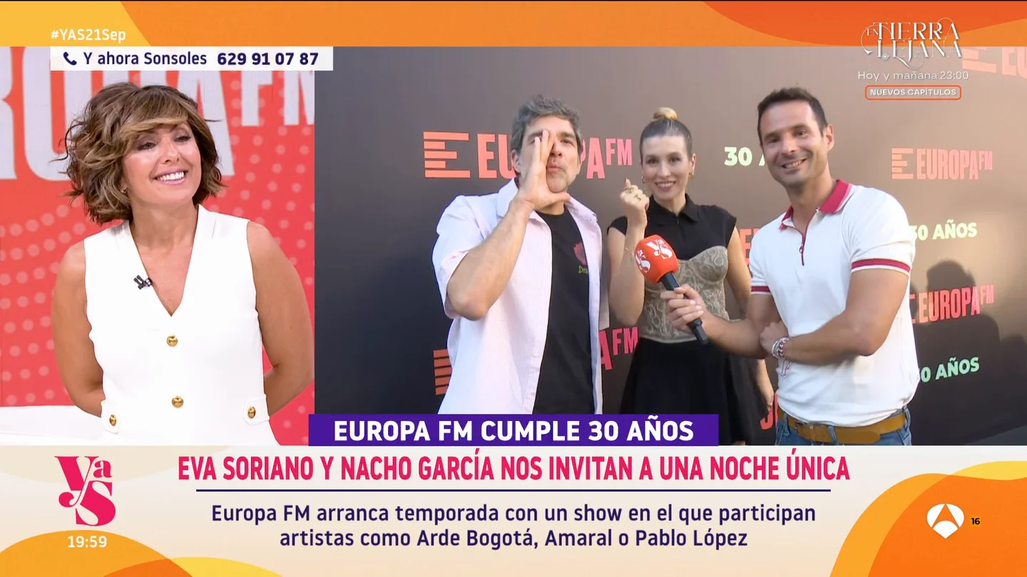 'Ahora Sonsoles' no se pierde la Fiesta 30 Años de Europa FM 'Ahora Sonsoles' no se pierde la Fiesta 30 Años de Europa FM