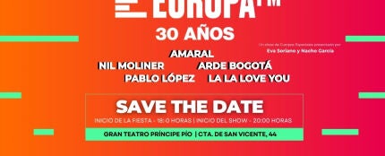 ¡Nos vamos de fiesta! Todo lo que tienes que saber de la gran show 30 años Europa FM ¡Nos vamos de fiesta! Todo lo que tienes que saber de la gran show 30 años Europa FM
