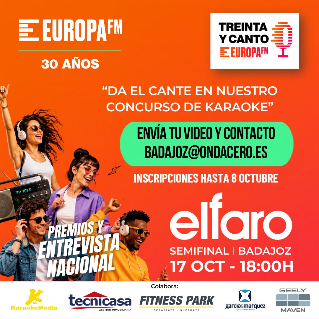 Europa FM busca en Badajoz a la estrella del karaoke en España con 'Treinta y Canto', el gran concurso por nuestros 30 años Europa FM busca en Badajoz a la estrella del karaoke en España con 'Treinta y Canto', el gran concurso por nuestros 30 años