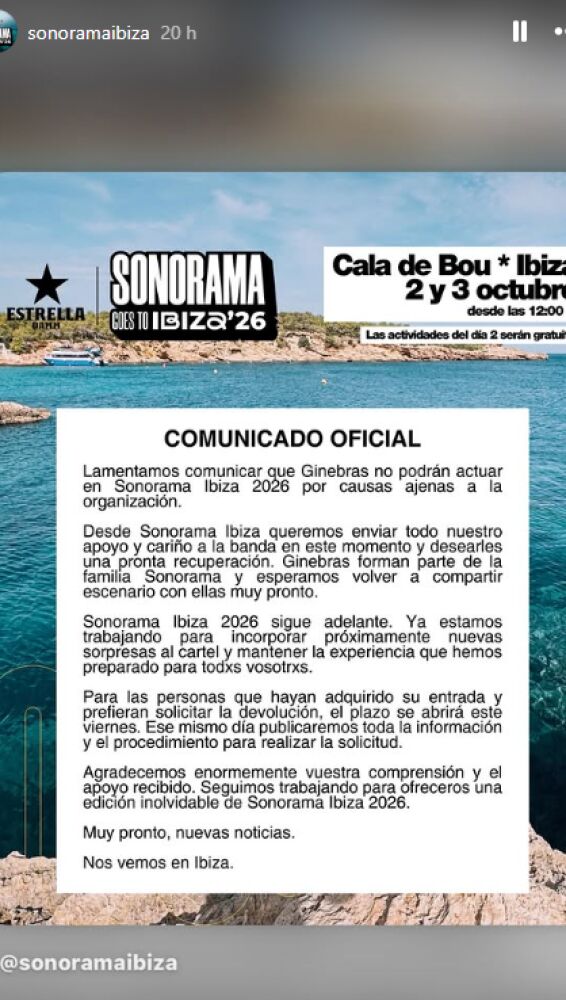 Ginebras cancela Sonorama Ibiza