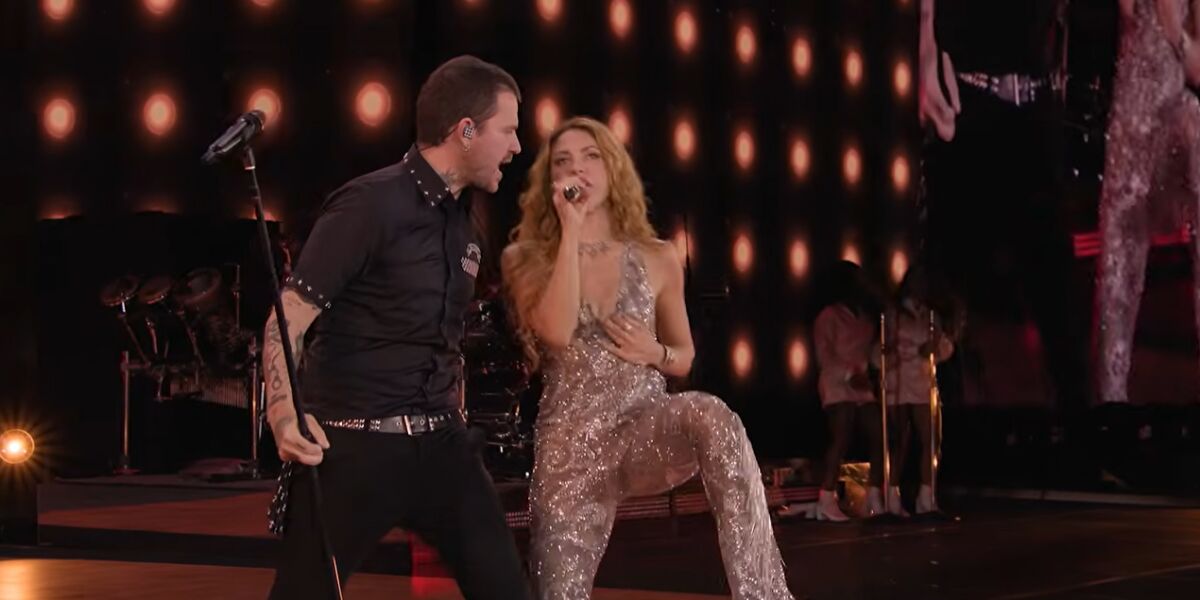 Shakira y Dani Mart&iacute;n en el &uacute;ltimo concierto de Shakira en Madrid