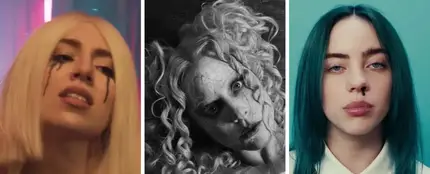 Ava Max, Lady Gaga y Billie Eilish. Ava Max, Lady Gaga y Billie Eilish.