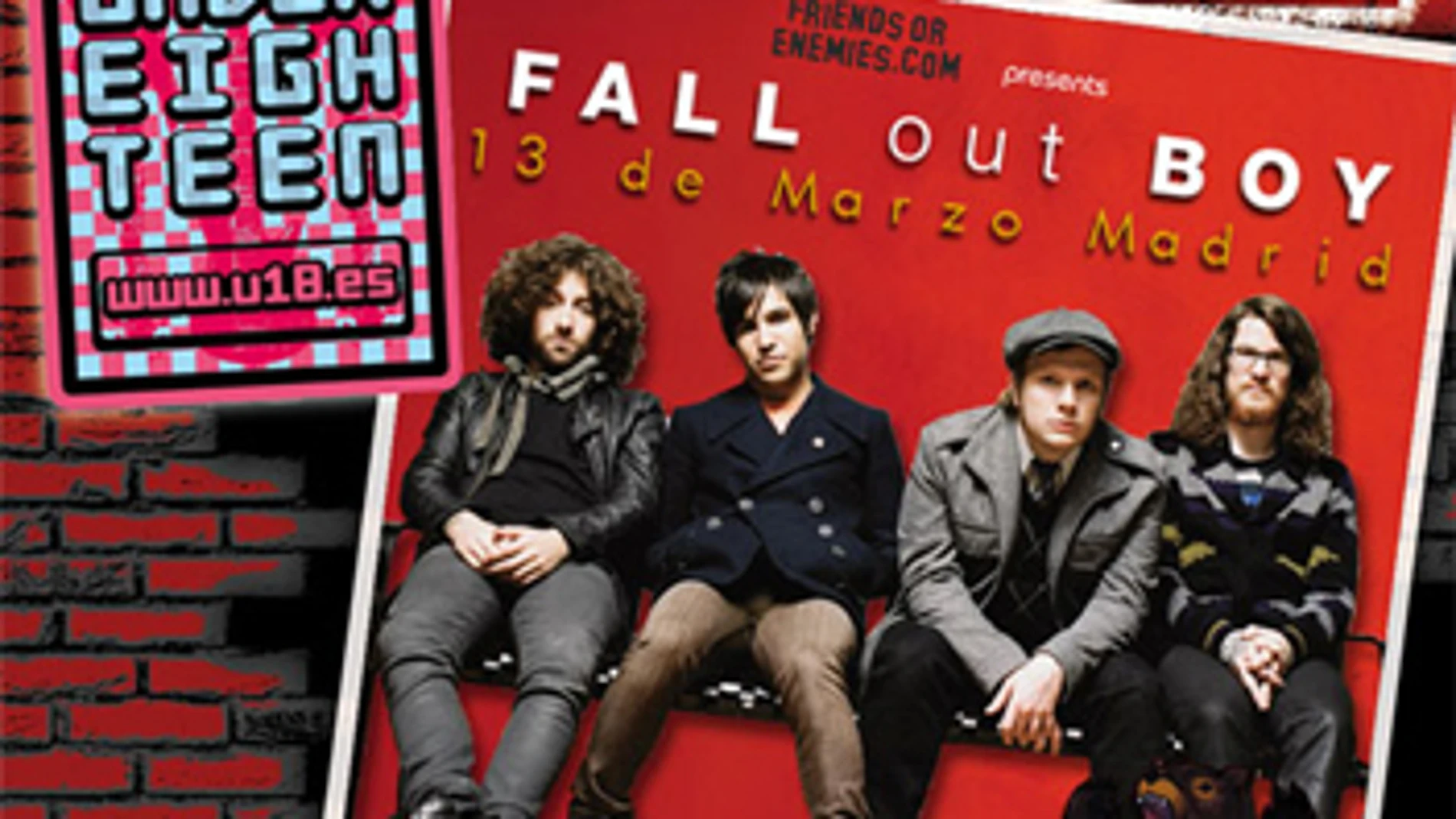 Cartel de U18 con Fall Out Boy Cartel de U18 con Fall Out Boy