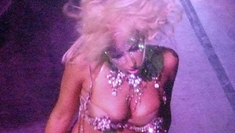 Lady Gaga, durante el polémico concierto que ofreció en Ibiza