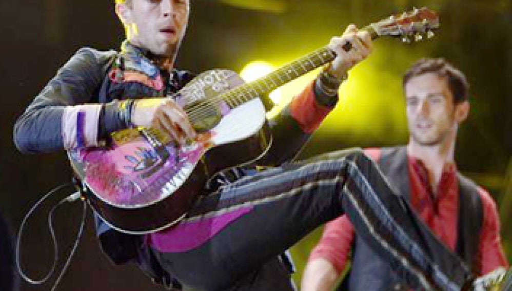 Coldplay, durante su concierto en Barcelona