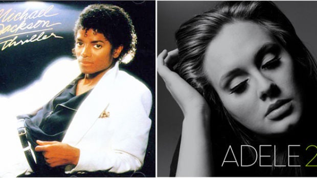 Portadas de los discos de Jackson y Adele.