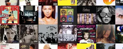 Collage de discos de 'música popular' Collage de discos de 'música popular'