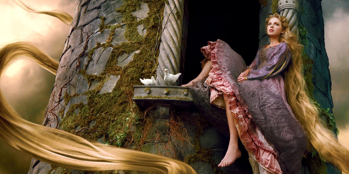 Taylor Swift convertida en la princesa Rapunzel por Annie Leibovitz