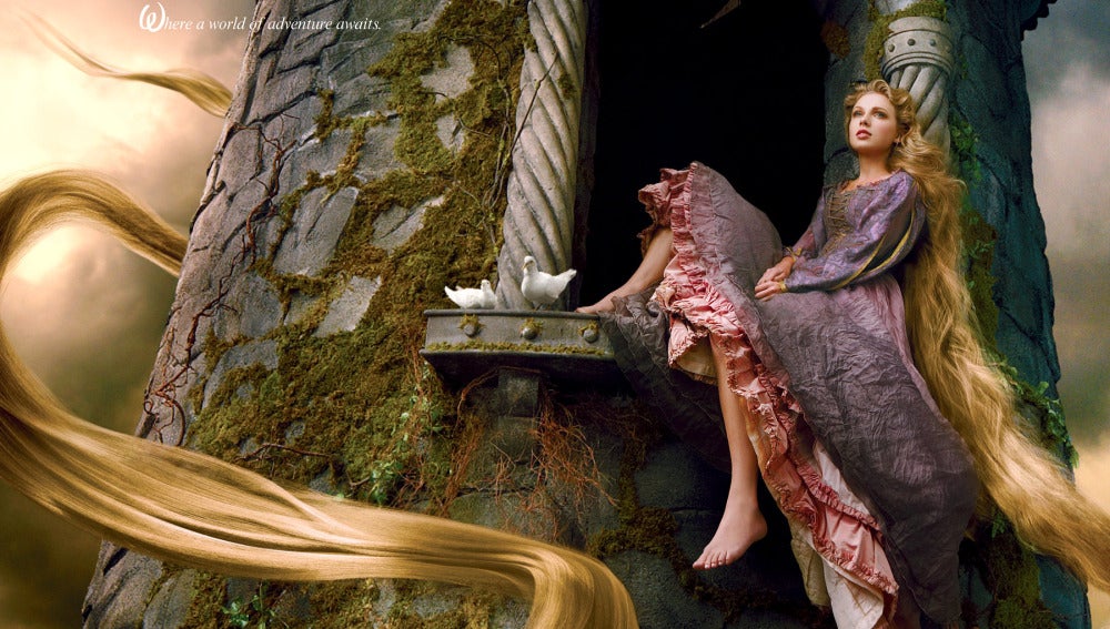 Taylor Swift convertida en la princesa Rapunzel por Annie Leibovitz 