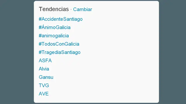 El accidente de Santiago copa los 'Trending Topics' en Twitter