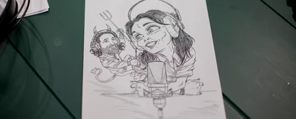 Caricatura Javier Limón y Mónica Carrillo Caricatura Javier Limón y Mónica Carrillo