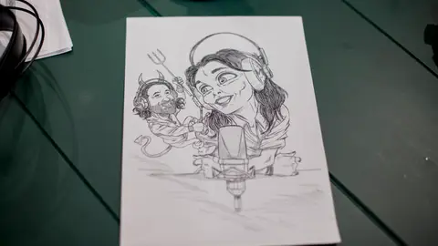 Caricatura Javier Limón y Mónica Carrillo Caricatura Javier Limón y Mónica Carrillo