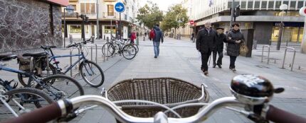 Montar en bici en ciudad