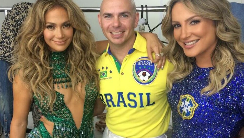 Jennifer Lopez, Pitbull y Claudia Leitte en la inauguración del Mundial de Brasil 2014